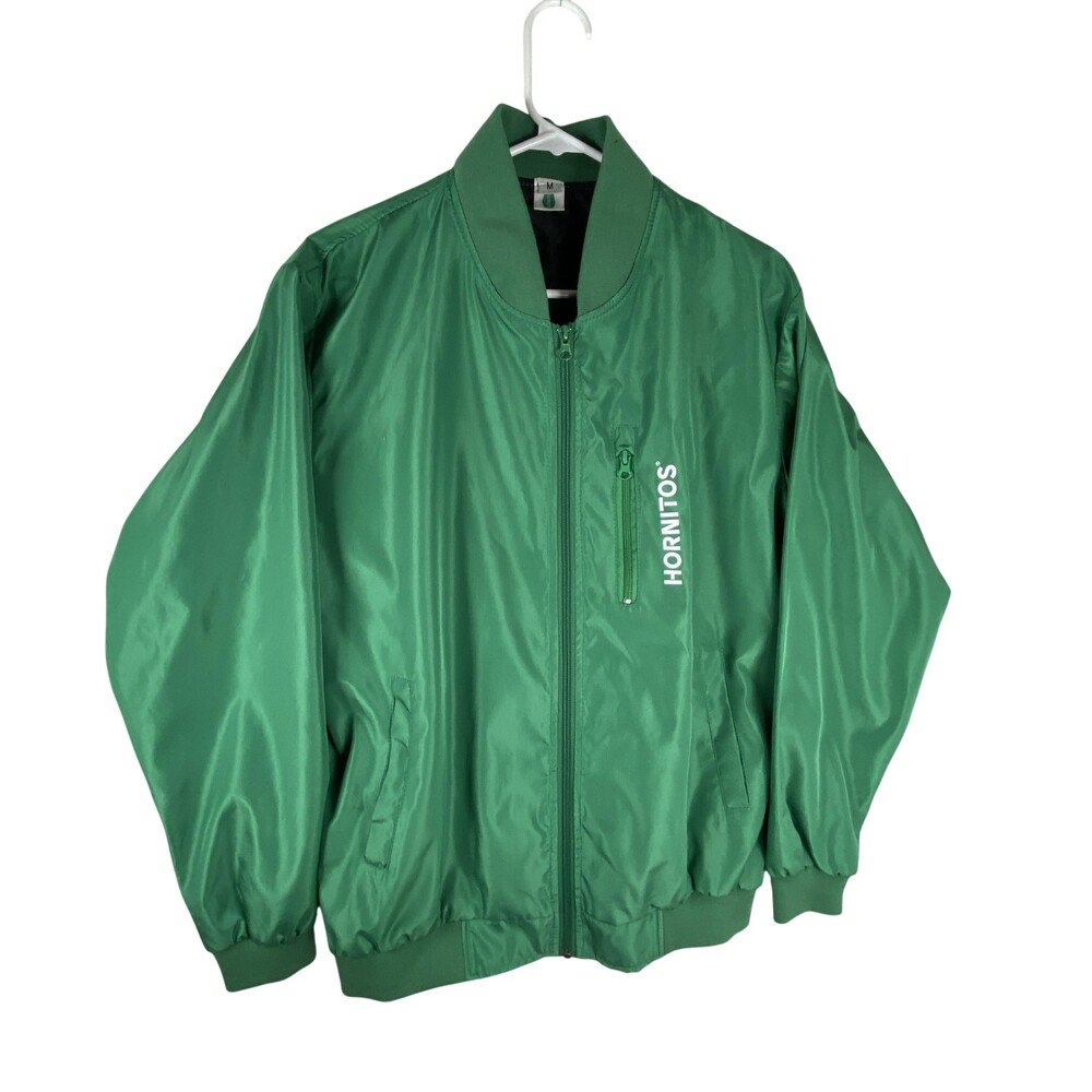 Hornitos Jacket Mens Medium Green Bomber Full Zip Tequila Promo Logo Atrevete
